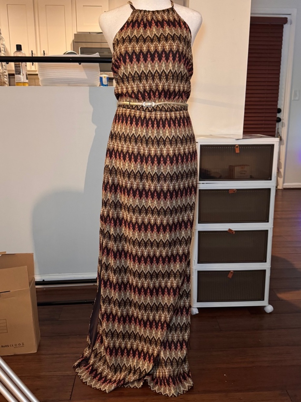 NWOT Boston Proper Belted Maxi Dress